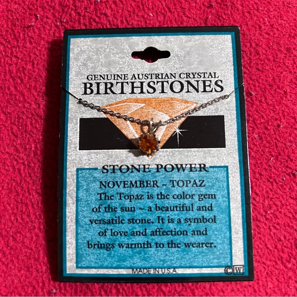Genuine Austrian TOPAZ crystal - November birthday necklace